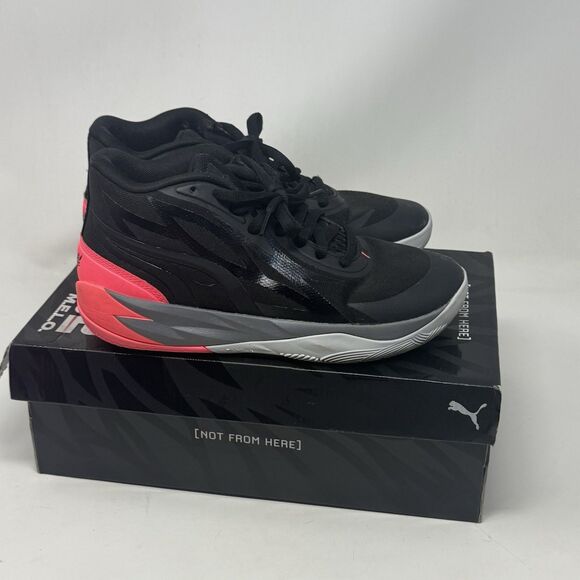 Puma LaMelo Ball MB.02 JR Flare GS Youth Boys Size 6.5 Black Sunset Glow Shoes - Picture 3 of 16